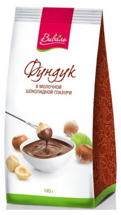 Драже "Фундук в молочной шок.глазури"140г. Виваль