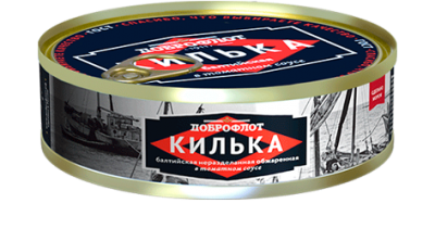 Килька неразделанная Балтийская в томатном соусе ж/б 240г Доброфлот