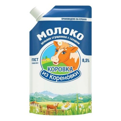 БЗМЖ Молоко цельное сгущенное с сахаром "Коровка из Кореновки" 8,5% 650г