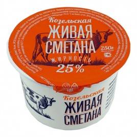 АКЦИЯ!!! БЗМЖ Сметана живая 25% 0,31кг Козельский