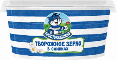 БЗМЖ Творог зерненый в сливках Простоквашино 5% 130гр