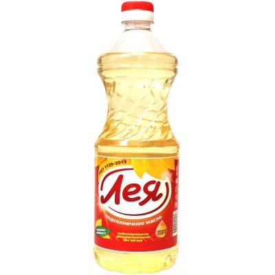 Масло подсолнечное раф.Лея  0,9л.
