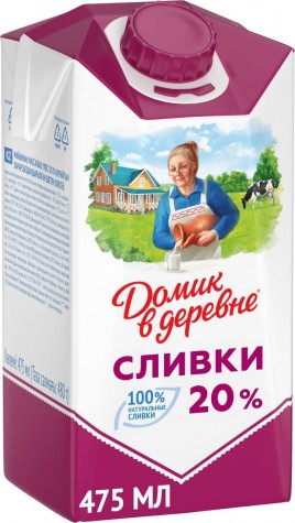 БЗМЖ Сливки Домик в деревне 20% 480 г