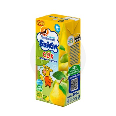 Сок Черноголовка Бейби яблоко-груша 0,2л