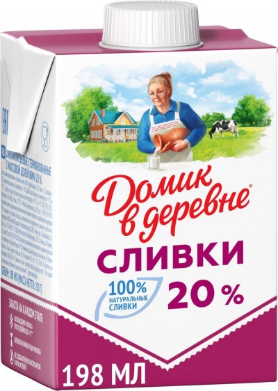 БЗМЖ Сливки Домик в деревне 20% 200 г