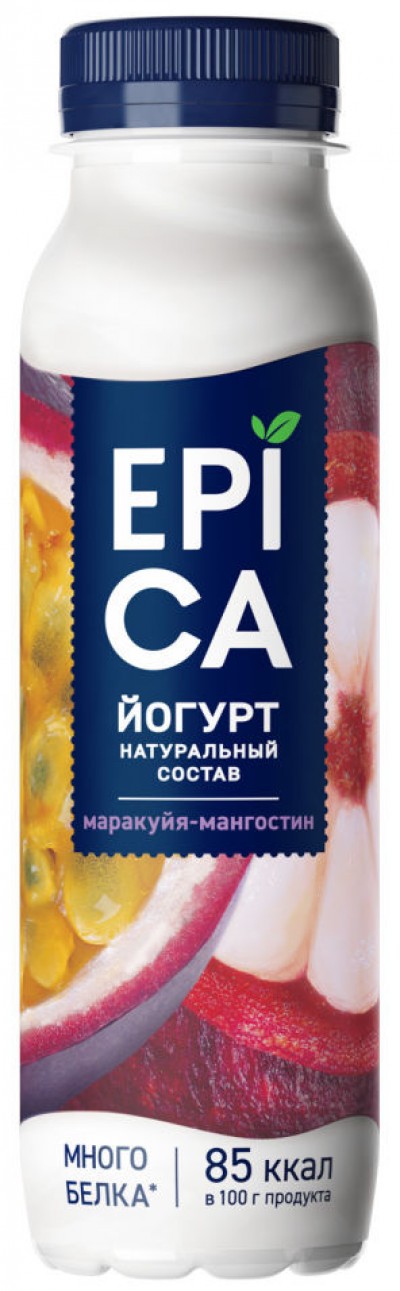 БЗМЖ Йогурт питьевой 2,5% маракуйя-мангостин 260г Эпика