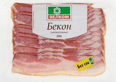 Бекон с/к в/у 200г .нар.Велком