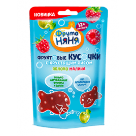 Фруктовые кусочки ФрутоНяня яблоко, малина, рис без сахара c 12 мес. 12г