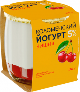 БЗМЖ Йогурт Коломенский вишня  5% 170г ст/б