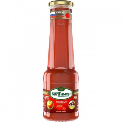 Кетчуп Балтимор Томатный с кусочками помидоров ст/б 530 г