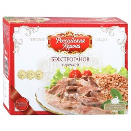 Бефстроганов с гречкой 300гр зам. Российская корона