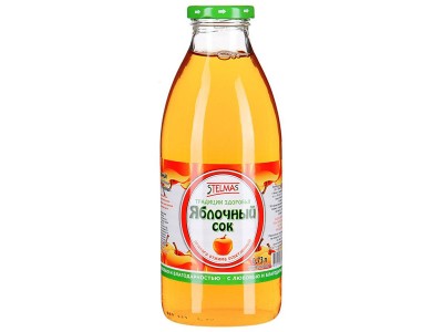 Сок Яблочный осветленный 1л ст/б Стэлмас