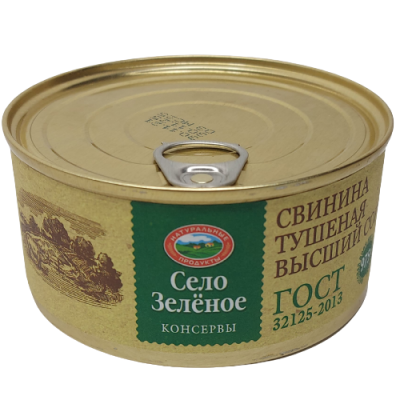 Свинина тушеная В/С ГОСТ "Село зеленое" ж/б 325гр ключ