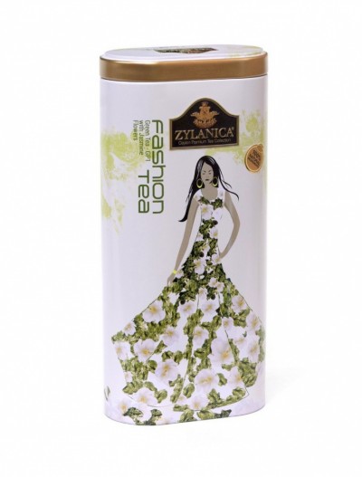 Чай Зиланика Зеленая мода  зелёный листовой с жасмином  100гр ж/б