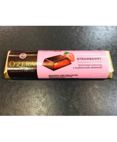 Шоколад молочный Озера с клубничной начинкой 50г