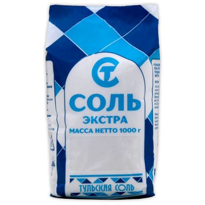 Соль Экстра 1000г Тульская пакет