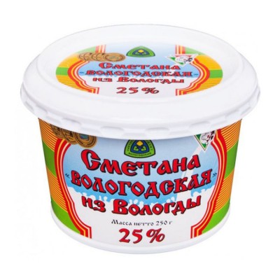 БЗМЖ Сметана "Вологодская" из Вологды 25% 250г