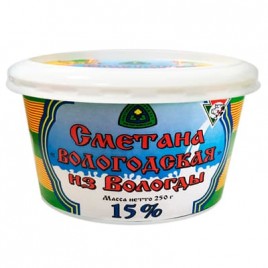 БЗМЖ Сметана "Вологодская" из Вологды 15% 250гр