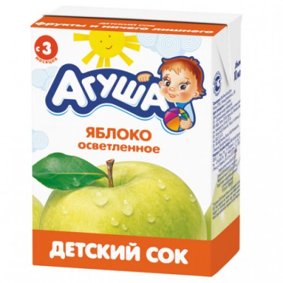 Сок яблоко Агуша т/п 200 мл