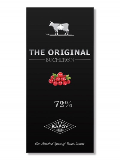 Горький шоколад Бушерон с кусочками клюквы 90гр К