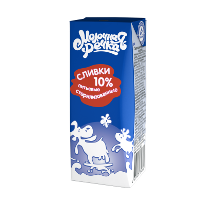 БЗМЖ Сливки питьевые 10% 200гр Молочная Речка