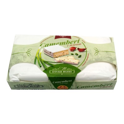 Сыр Камамбер с плесенью с зеленью 125гр Егорлыкское молоко бум/уп
