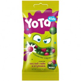 Драже хрустящие шарики взрывная карамель, лайм,клубника 50гр Yota