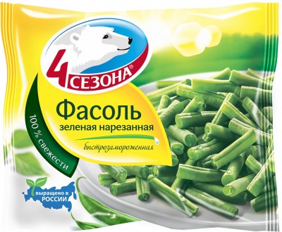 Фасоль зеленая стручковая зам. 400гр 4 Сезона