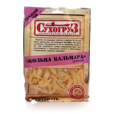 Кальмар кольца сушено-вяленые Сухогруз 36гр