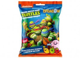 Жевательная резинка БУБАБОМ с кислым вкусом Черепашки ниндзя 90гр