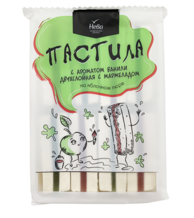 Пастила с ароматом ванили двухслойная с мармеладом 220гр