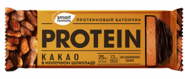 Батончик протеиновый Какао в молочном шоколаде 40гр Smart formula