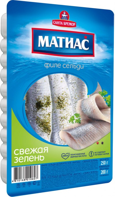 Филе сельди свежая зелень Матиас 250г