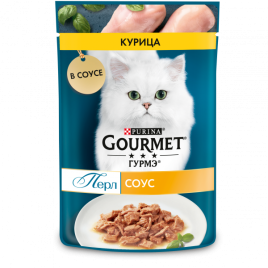 Пауч для кошек Gourmet Purina Курица Перл в соусе 75гр