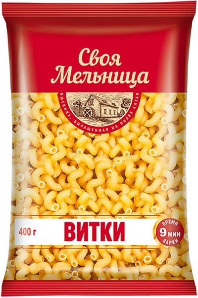Своя Мельница Макароны витки 400гр