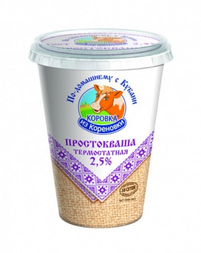 БЗМЖ Простокваша "Коровка из Кореновки" 2,5% 300гр стакан