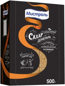 Мистраль Сахар коричневый в кубиках Демерара 0,5кг--