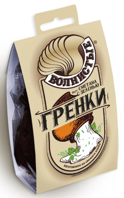 Гренки Волнистые со вкусом сметана и зелень 75гр