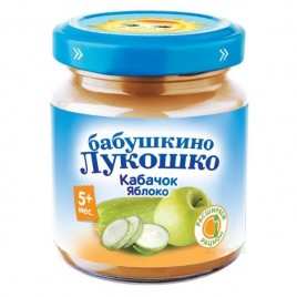 Бабушкино Лукошко Пюре 100гр./Кабачок-яблоко/