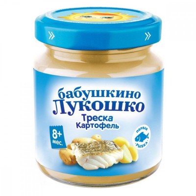 Бабушкино Лукошко Пюре Треска картофель с 8 мес. 100гр.