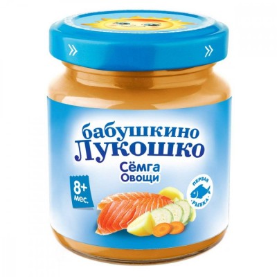Бабушкино Лукошко Пюре с 8 мес. 100гр./Семга Овощи/