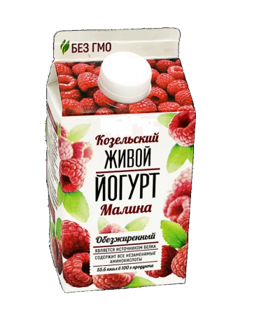 БЗМЖ Йогурт обезжиренный 0,450гр Малина /Козельский