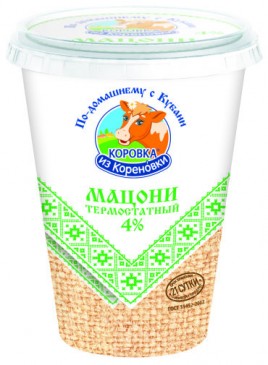 БЗМЖ Мацони "Коровка из Кореновки" 4% 300гр стакан
