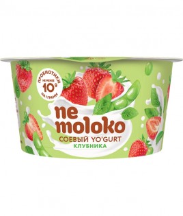 БЗМЖ Йогурт соевый Nemoloko клубника 130гр пл/ст