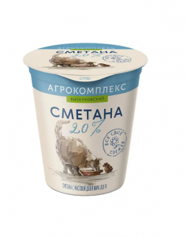 БЗМЖ Сметана Агрокомплекс Выселковский  20% 300г ст.