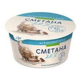 БЗМЖ Сметана Агрокомплекс Выселковский  20% 180гр ст.