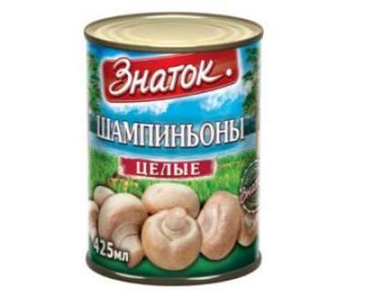 Шампиньоны маринованные целые ж/б  400гр Знаток