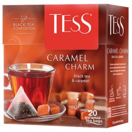 Чай Тэсс черный карамель Шарм  пирамидки 20пак.