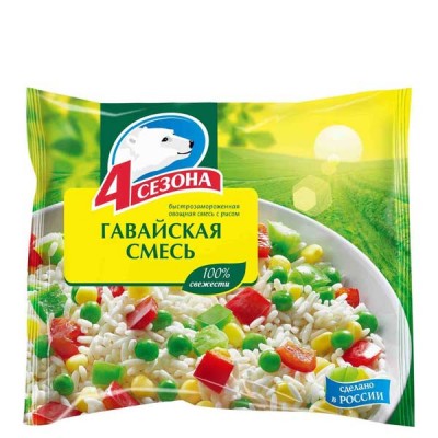 Гавайская смесь зам. 400гр 4 Сезона пакет