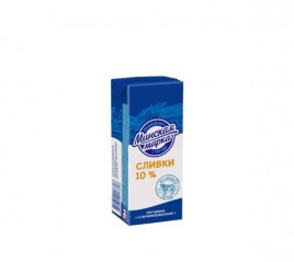 БЗМЖ Сливки питьевые стерилиз. 10% 0,2л Минская Марка